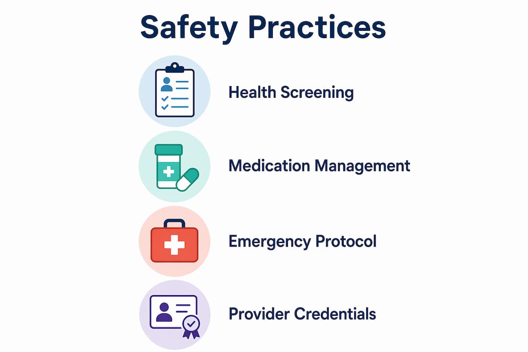 Infographic outlining key psychedelic wellness safety practices