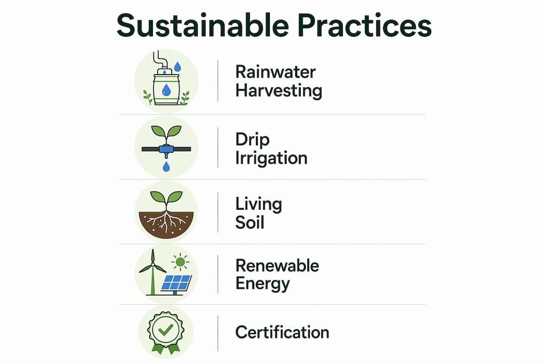 Infographic illustrating sustainable cannabis farming steps