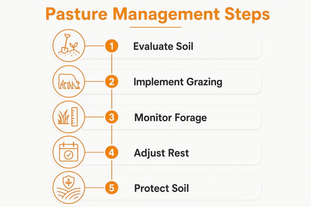Infographic outlining pasture management steps