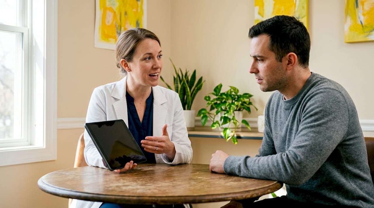 Orthodontist consulting patient on braces cost