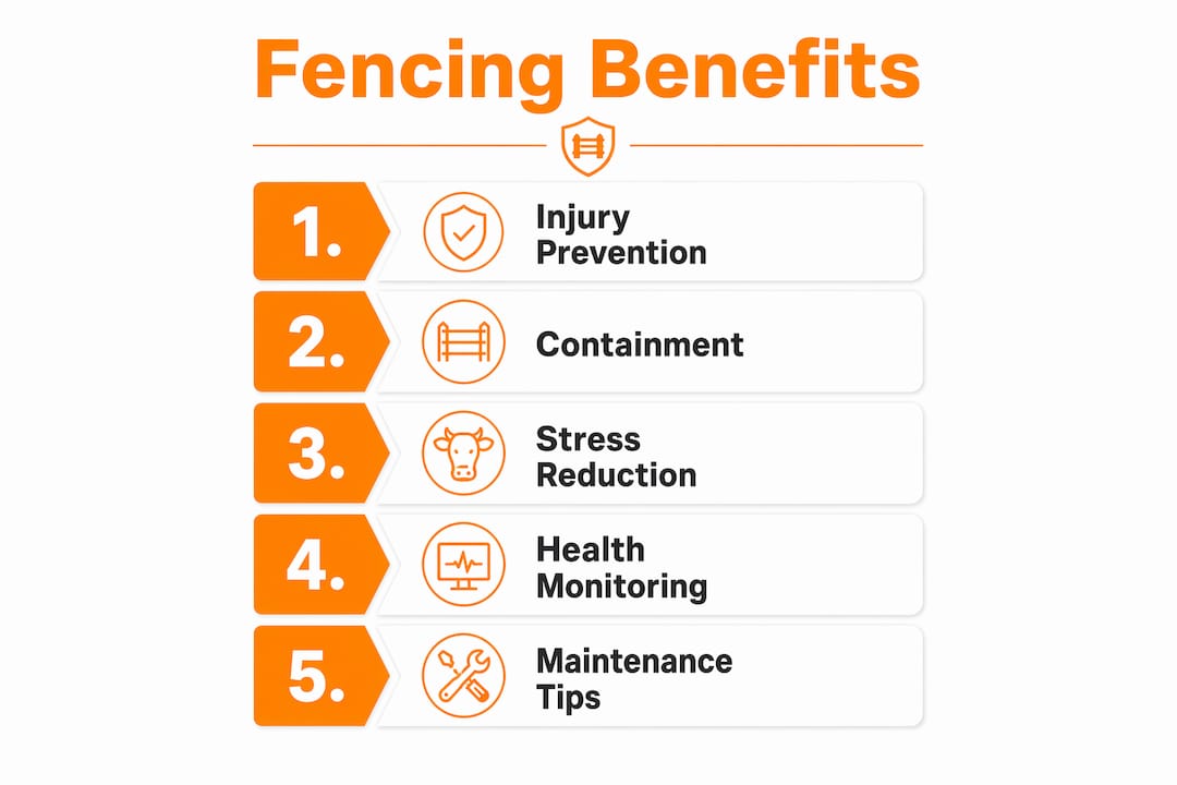 Infographic of fencing benefits for livestock health