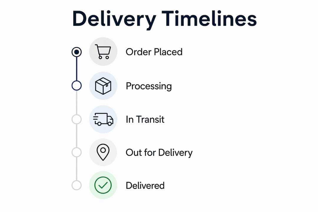 Infographic illustrating delivery stages for cannabis orders