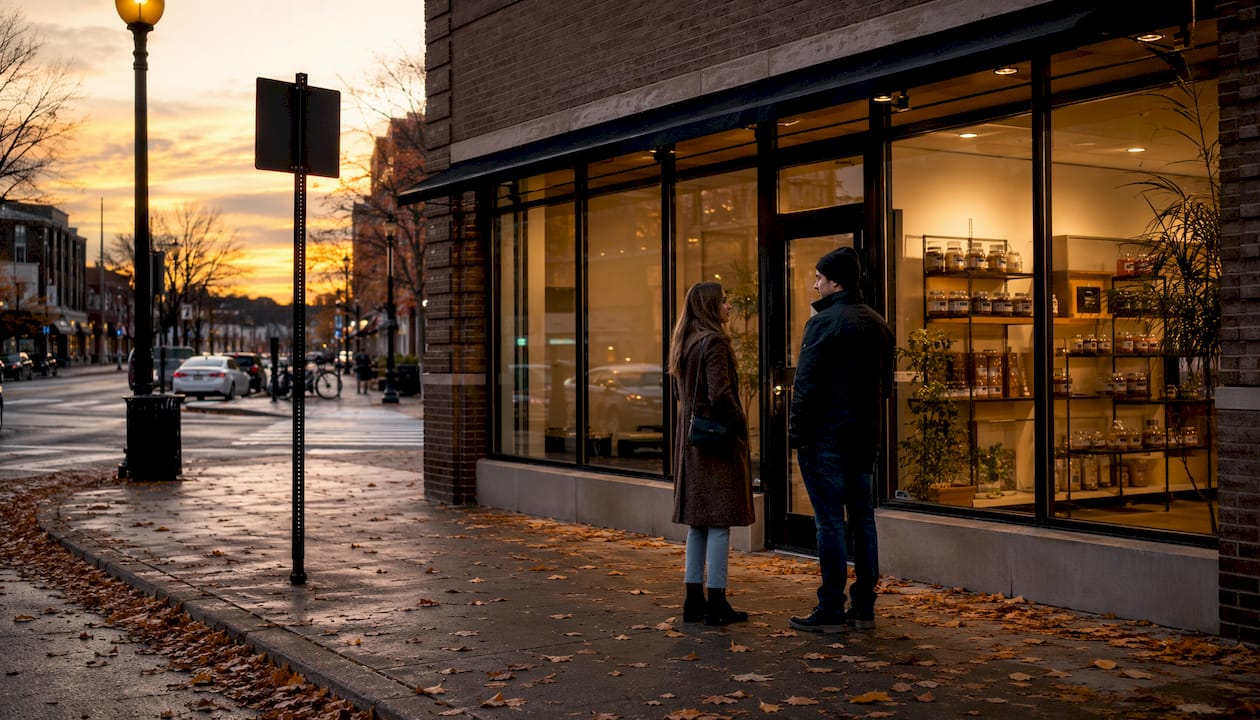 Licensed cannabis provisioning storefront exterior