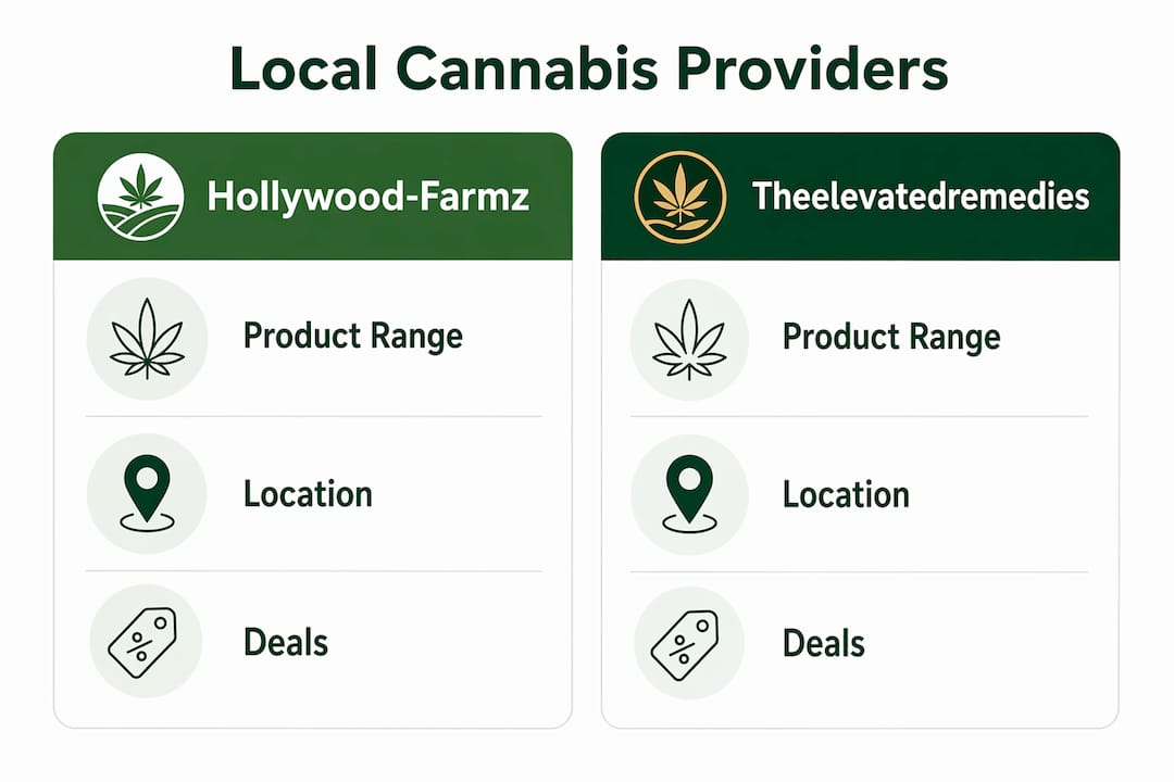 Infographic comparing two cannabis providers