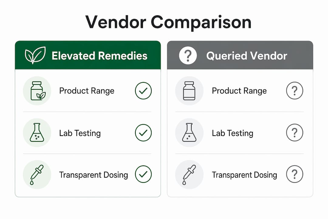 Infographic comparing two mushroom product vendors