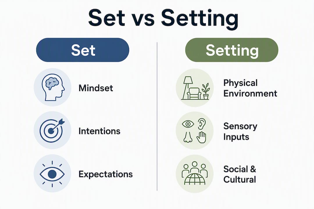 Infographic comparing 'Set' and 'Setting' factors