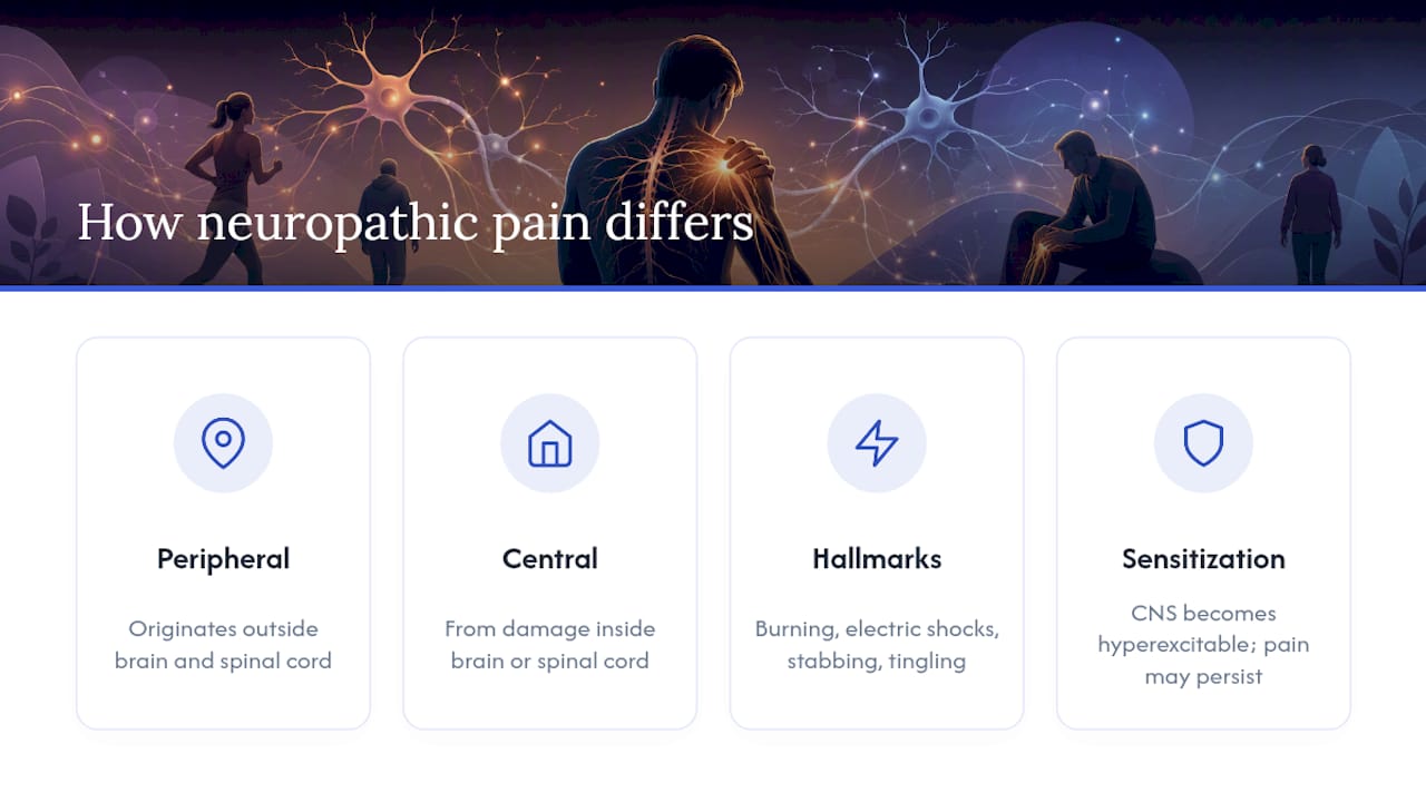 How does neuropathic pain differ from regular pain? — overview diagram
