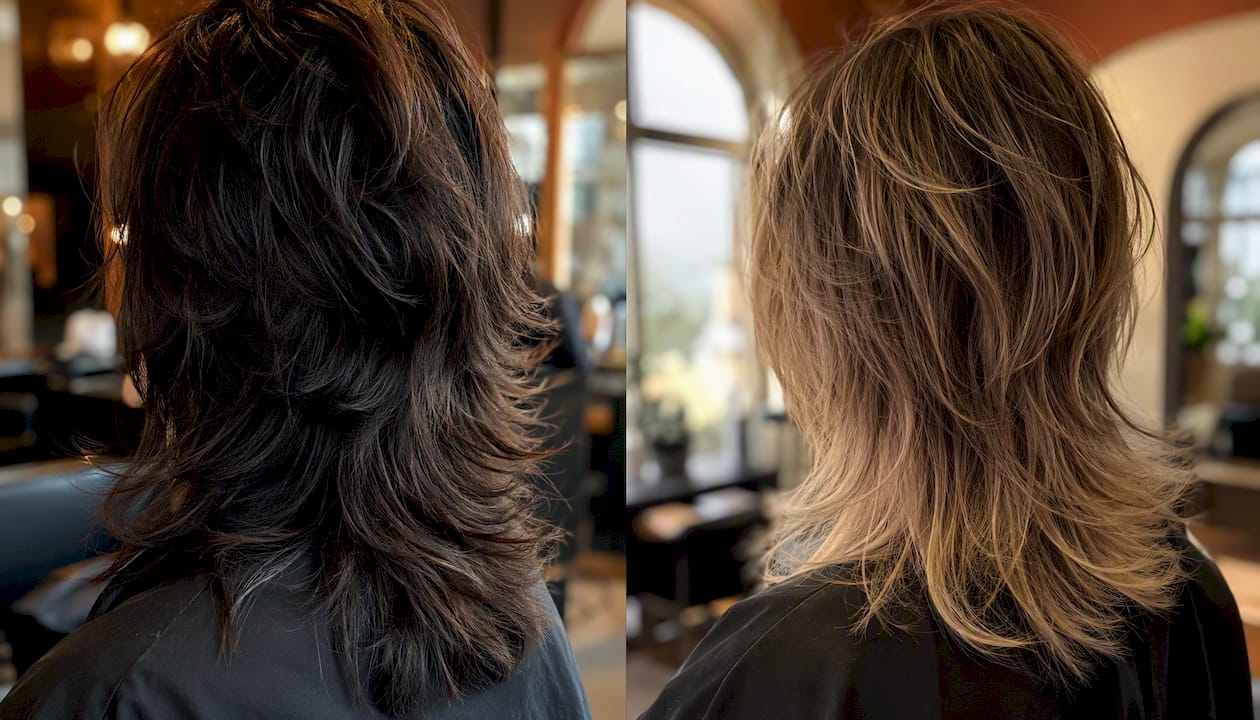 Comparison of thick and fine hair wolf cuts