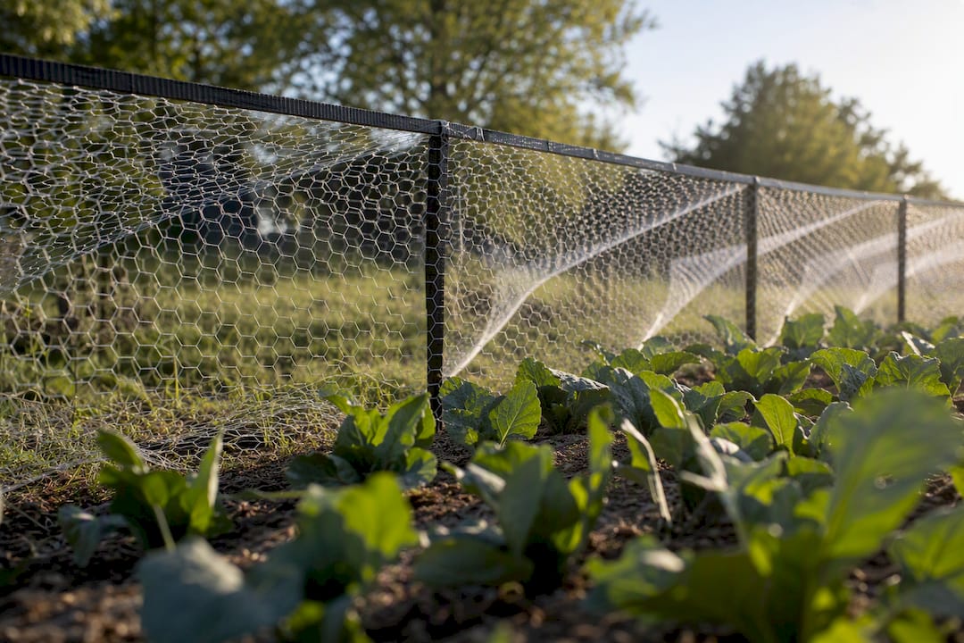 Lightweight non-electric poultry netting outdoors
