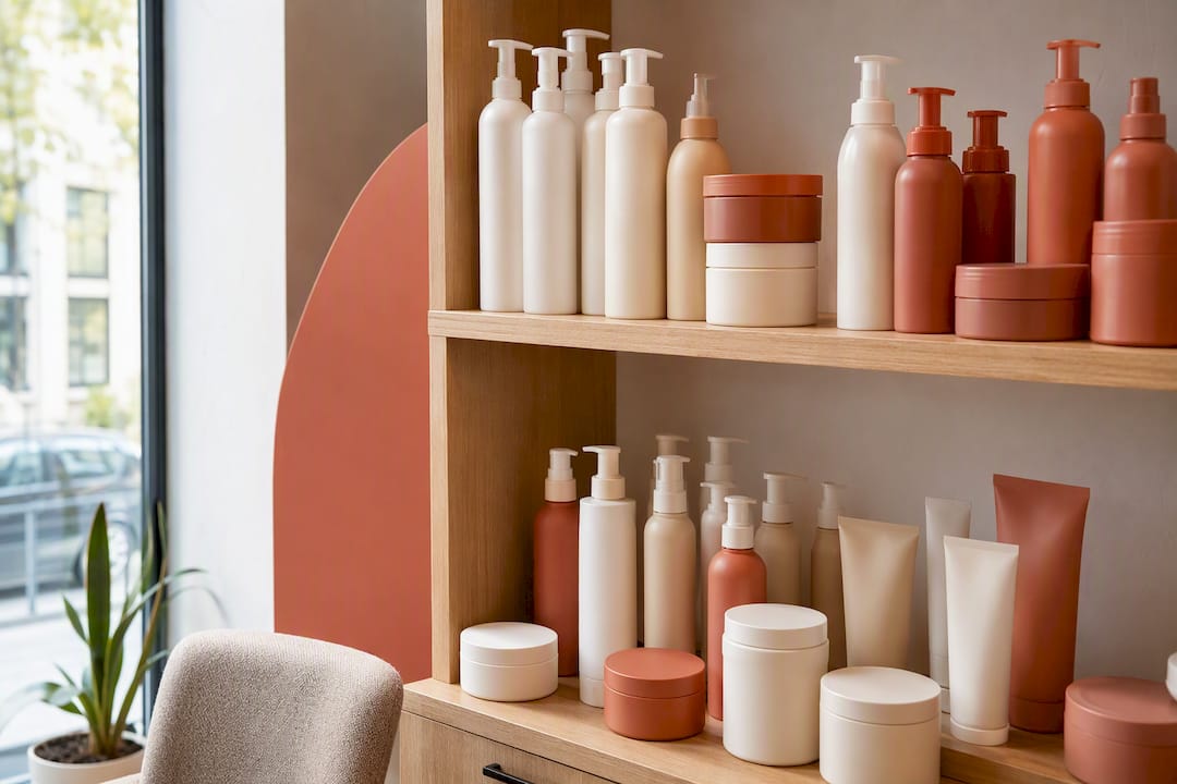 Curl hair care products on shelf