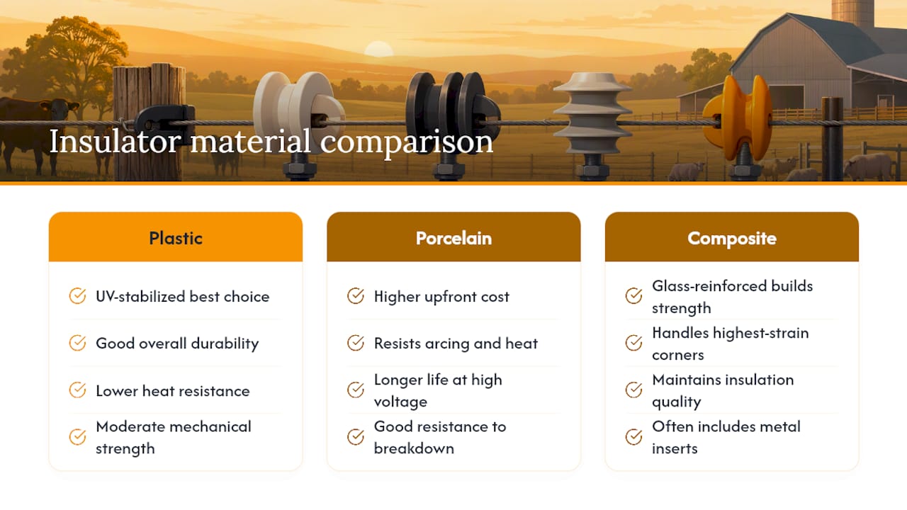 Comparison diagram of insulator materials