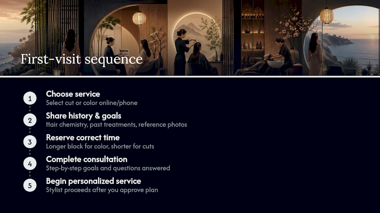 Five-step first salon visit process