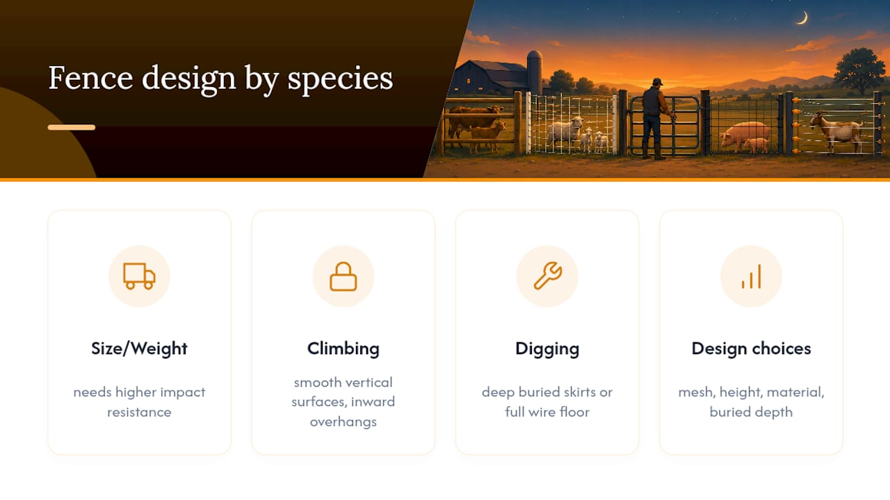 Matching enclosure defenses to animal risks
