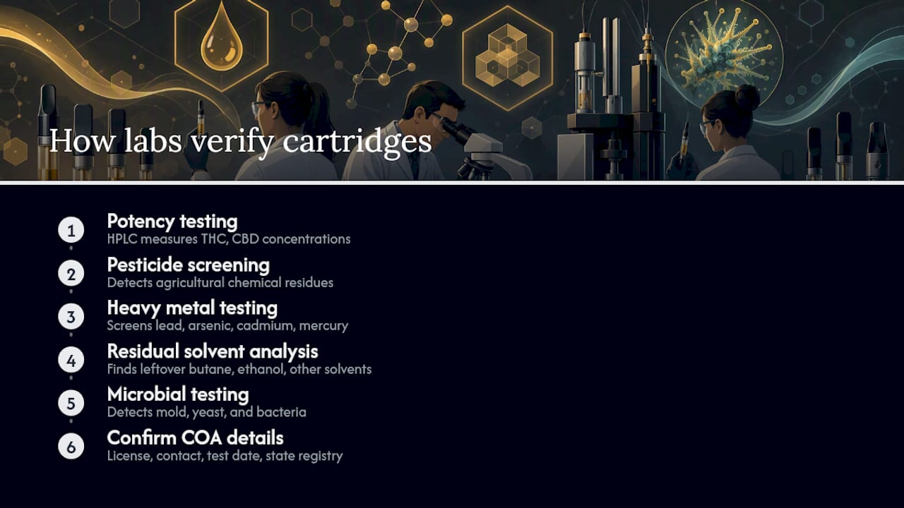 Five laboratory checks for vape oil