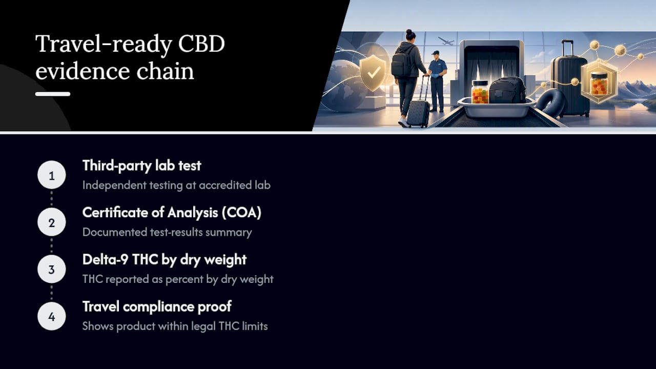 Three-part CBD travel readiness evidence chain