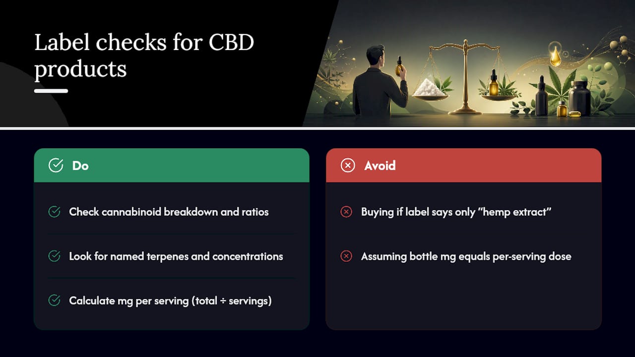 CBD label and COA checking steps