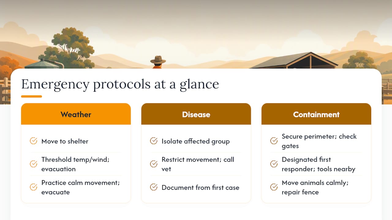 Three-part farm emergency response plan
