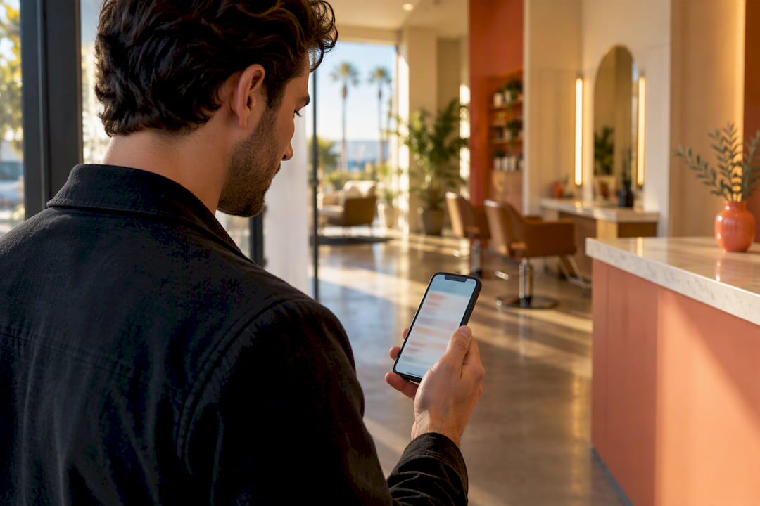 Man booking a nearby men's salon appointment