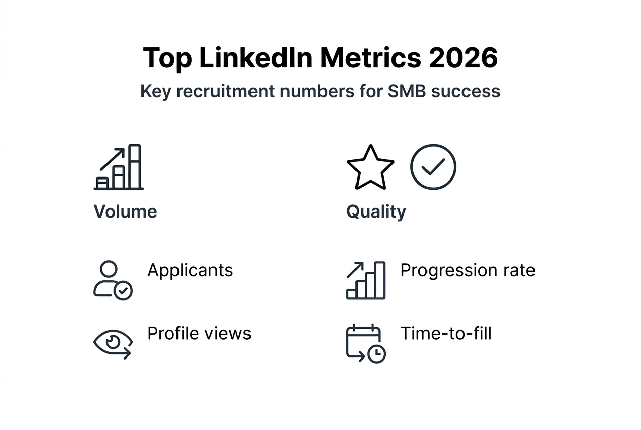 Infographic with key LinkedIn recruitment metrics