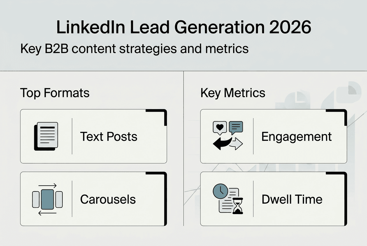 Infographic for B2B LinkedIn strategies and metrics