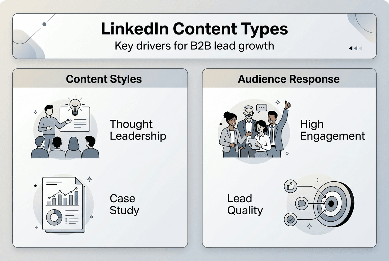 Infographic LinkedIn content types and engagement