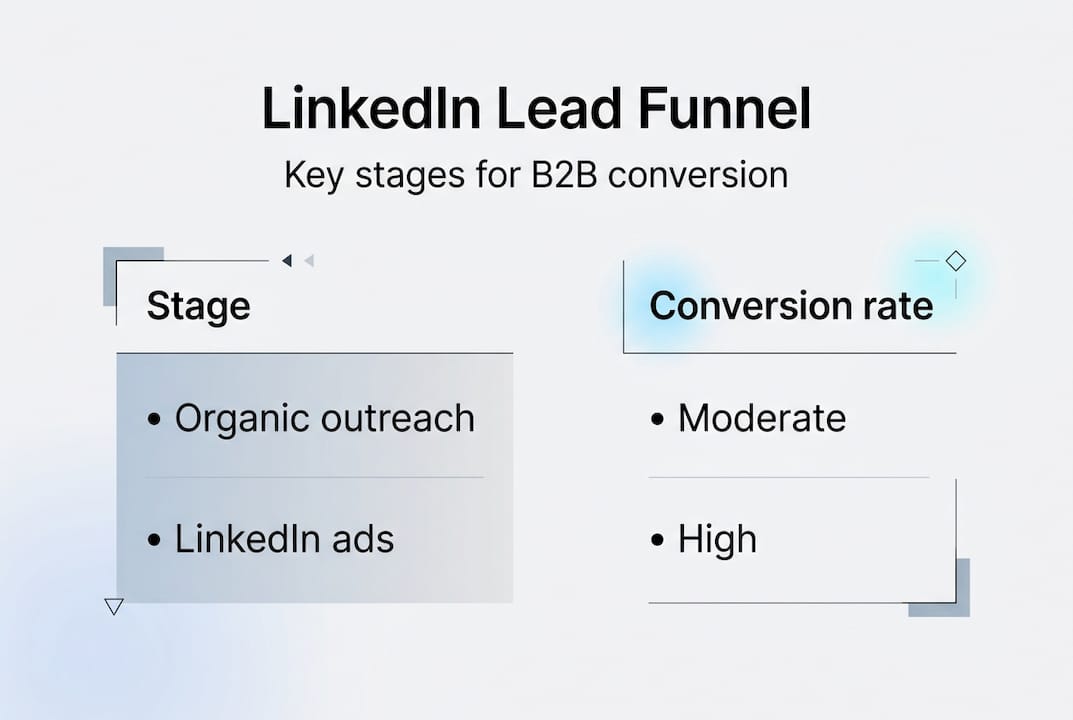 Infographic showing LinkedIn lead funnel stages