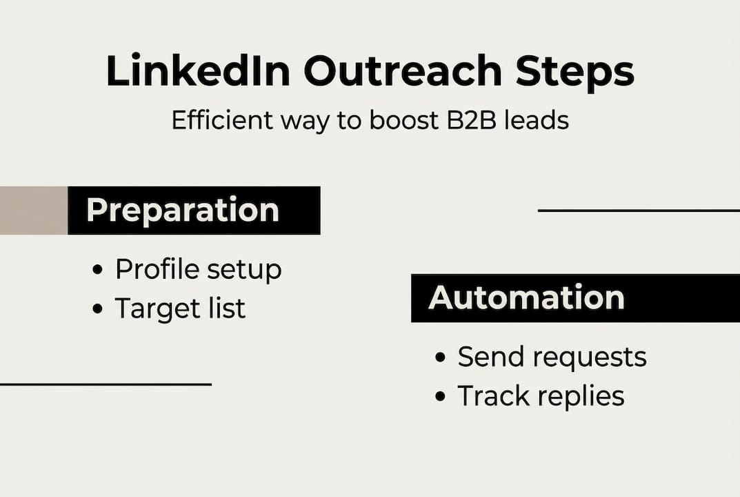Infographic of LinkedIn outreach automation steps