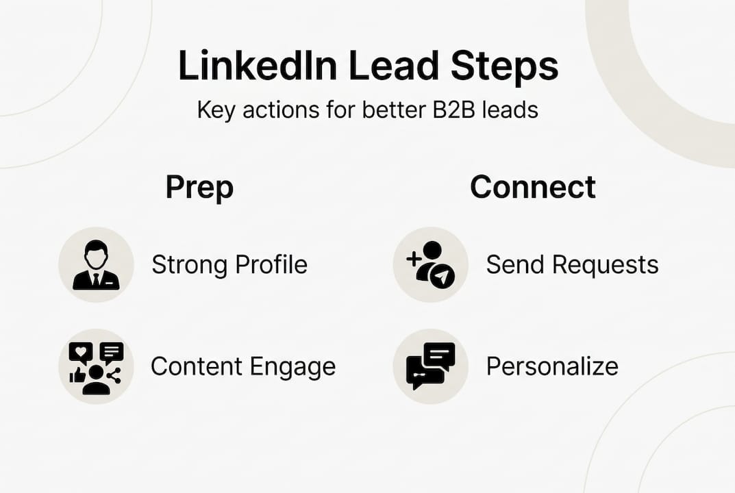 Infographic summarising LinkedIn B2B connection steps