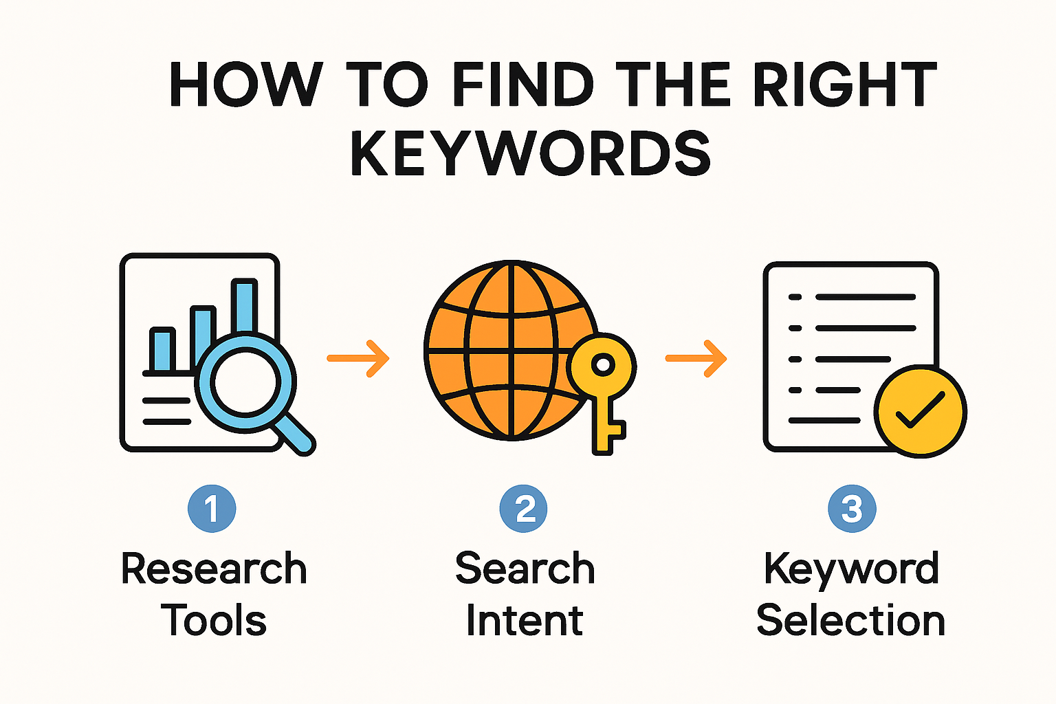 Steps to find the right keywords for optimization.