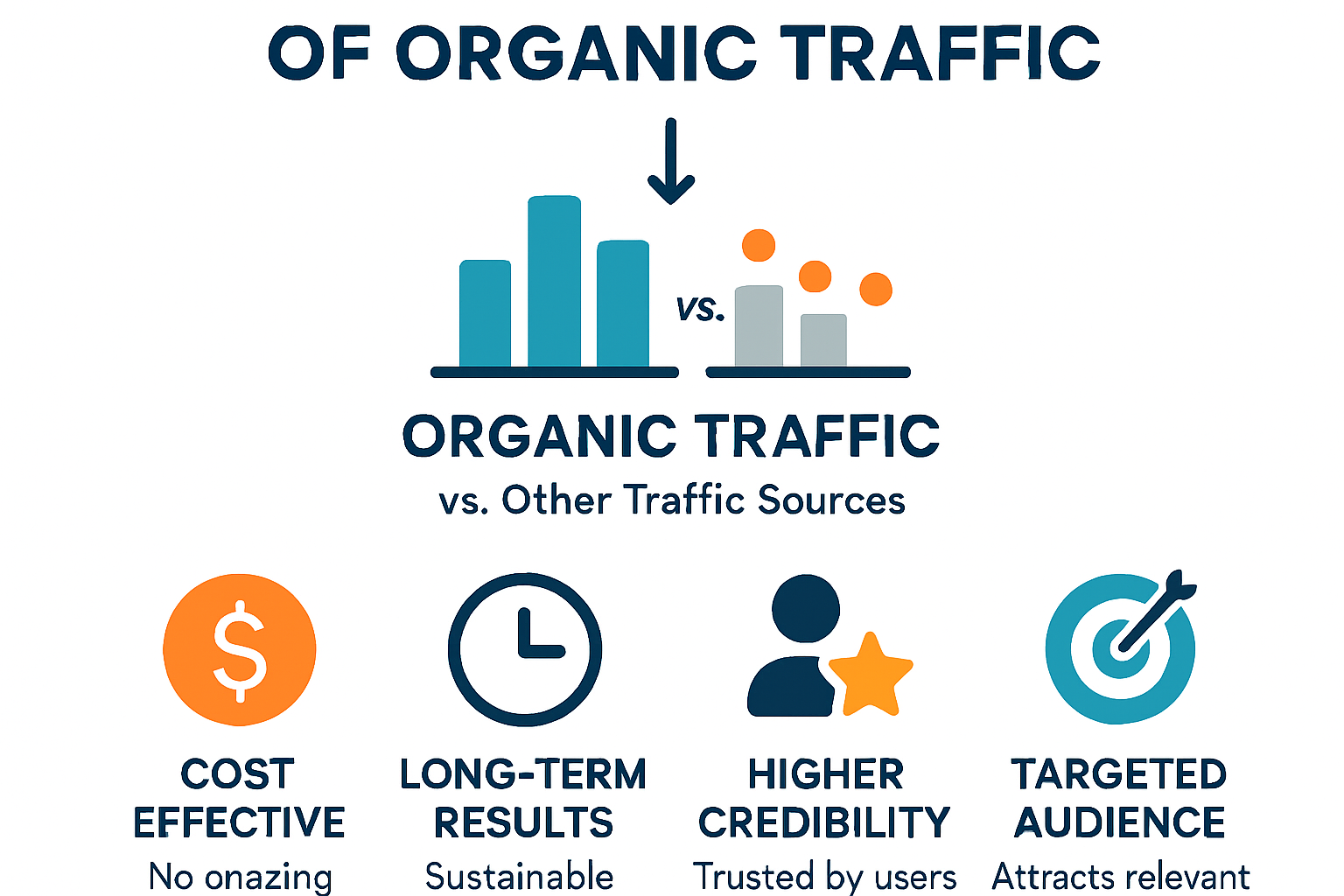 Infographic showing key benefits of organic traffic.