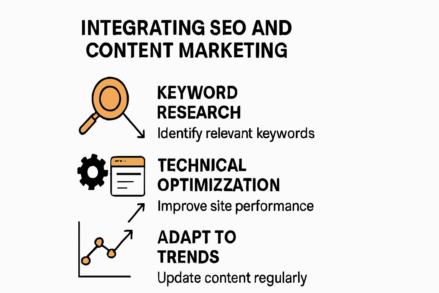 Visual representation of integrated SEO and content strategies