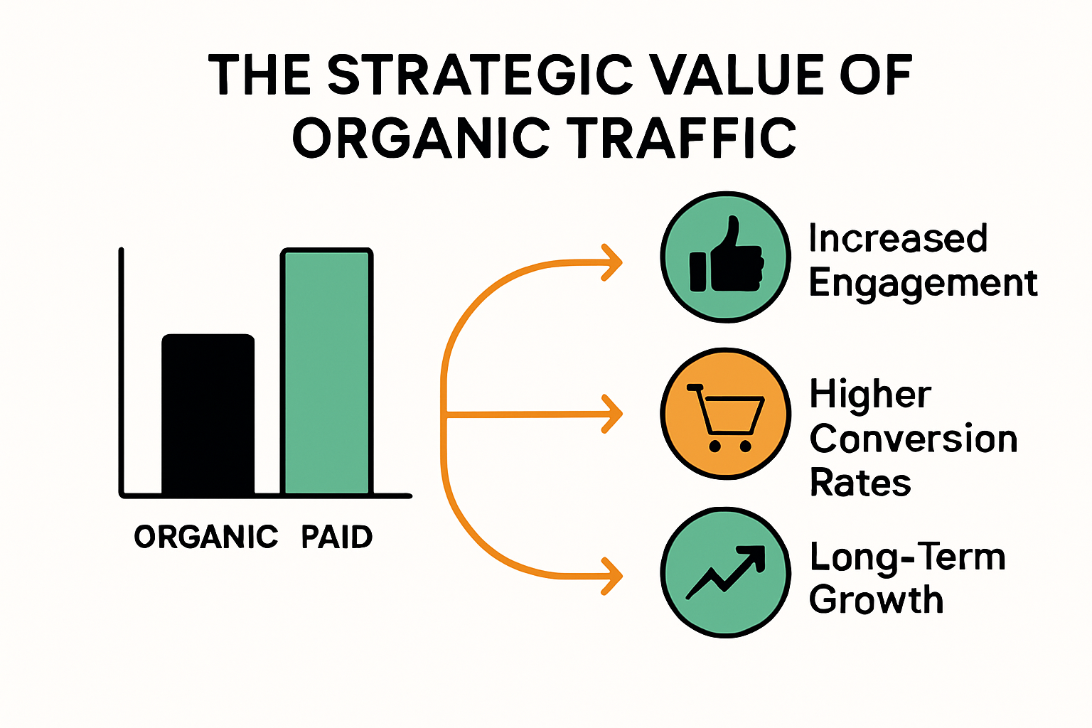 Infographic explaining the benefits of organic traffic.