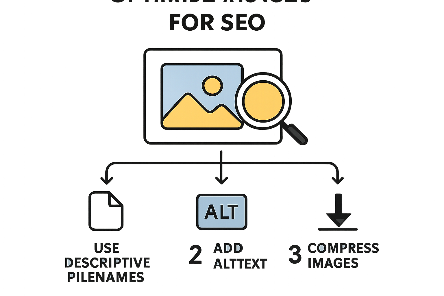 Essential steps for image optimization infographic.