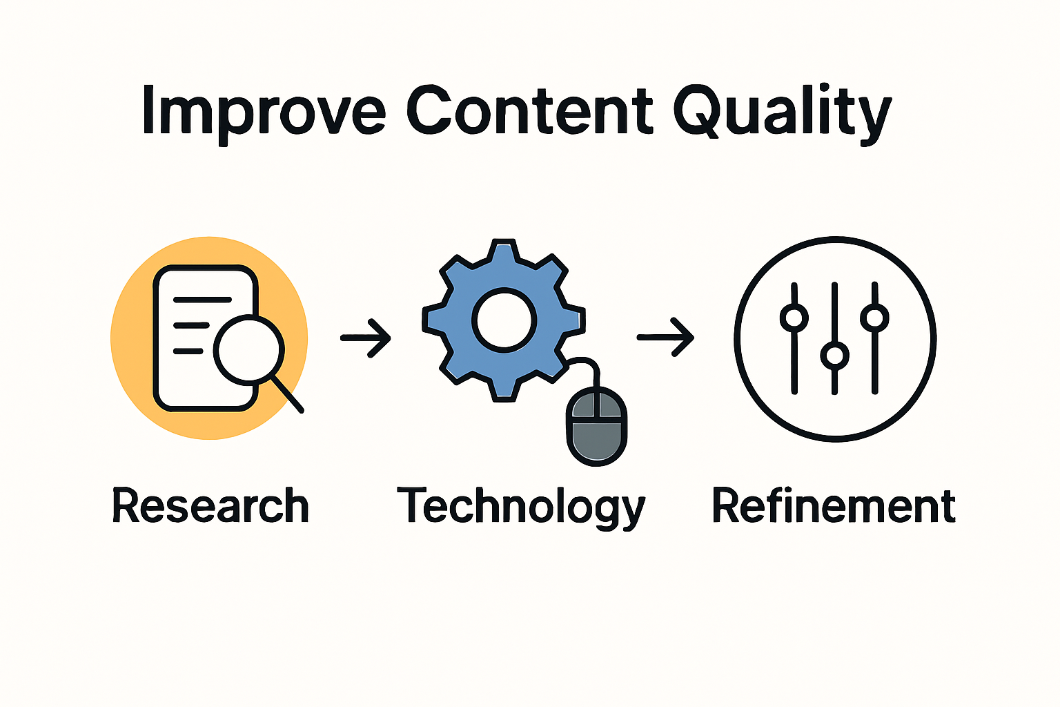 Infographic: Actionable steps to improve content quality.