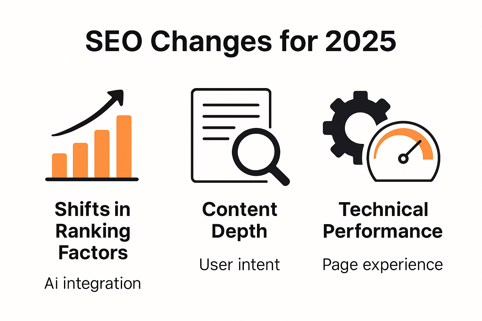 Infographic summarizing key SEO changes for 2025