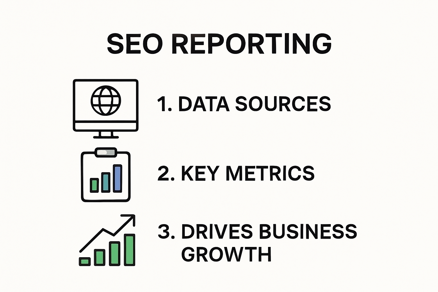 Infographic explaining key elements of SEO reporting