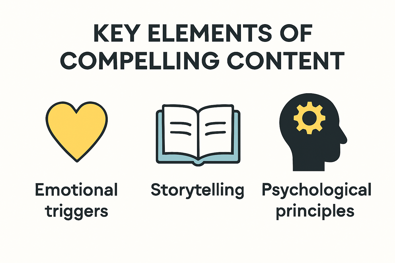 Infographic illustrating how to create compelling content