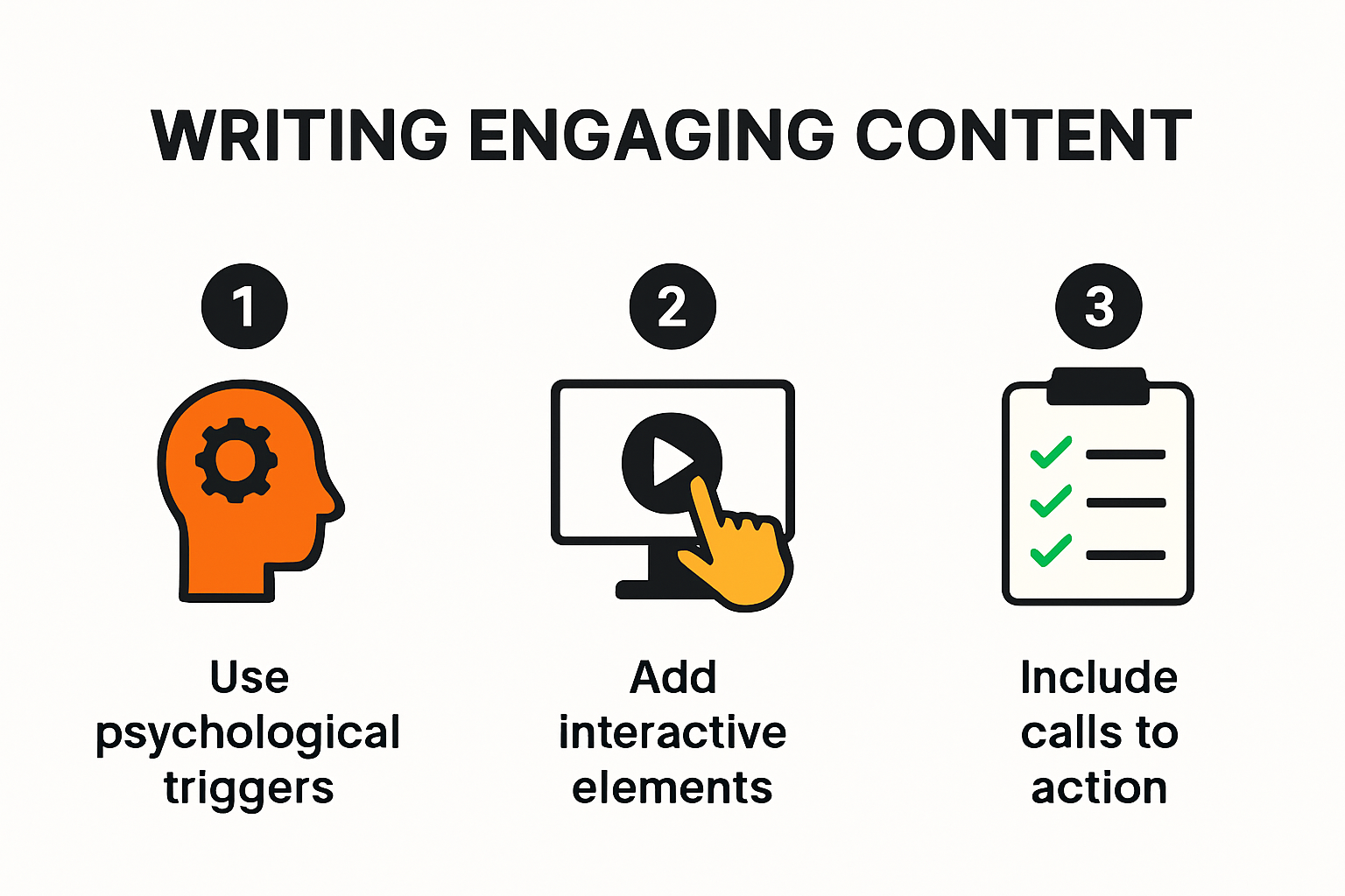 How to write engaging content strategies infographic