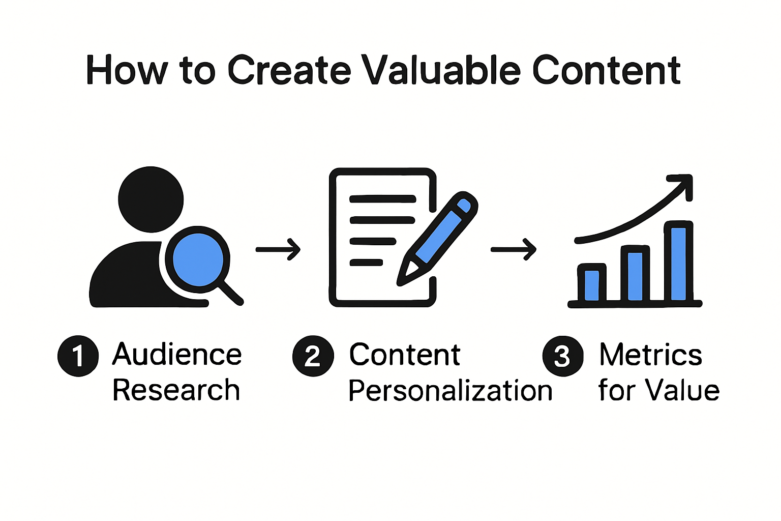 Infographic showing steps to create valuable content effectively