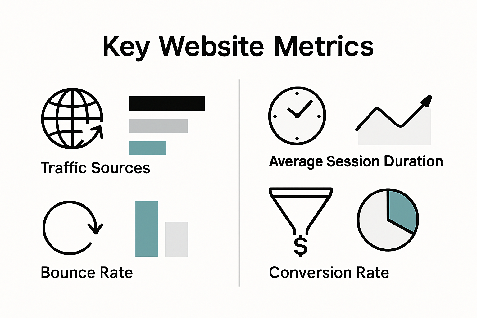 Infographic comparing website key growth metrics