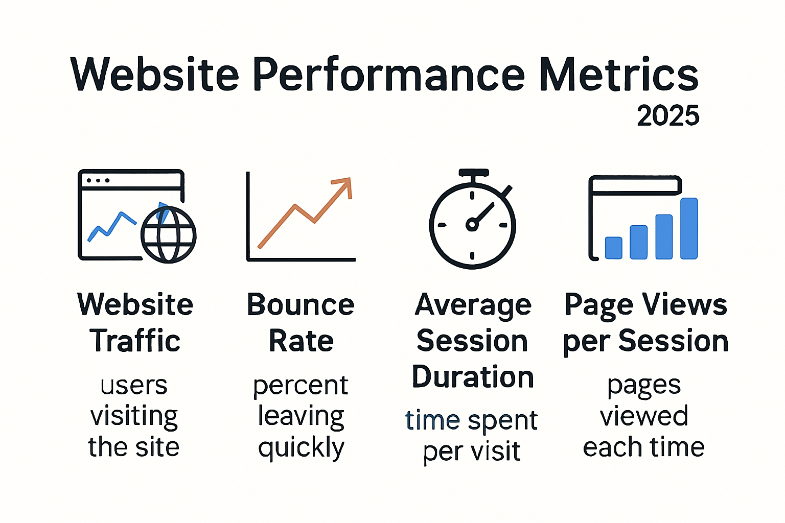 Infographic comparing key website performance KPIs