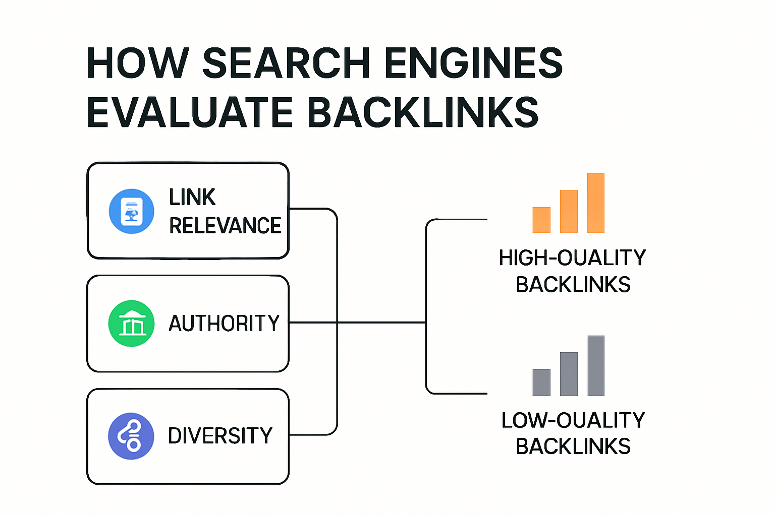 Search engine evaluation of backlinks visual