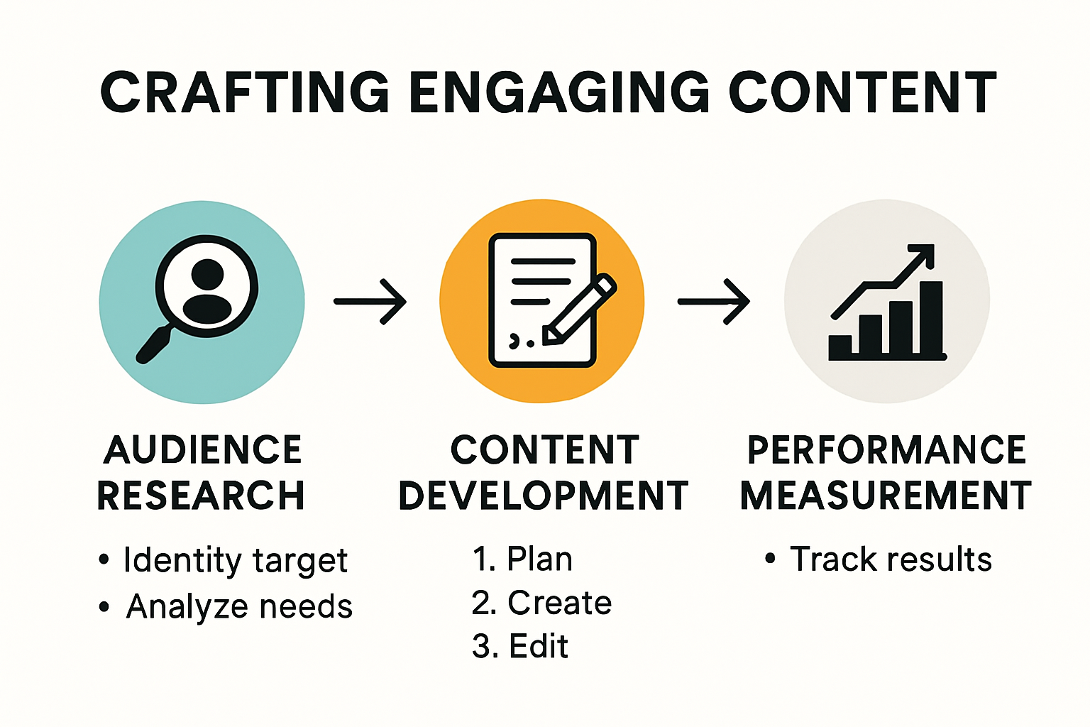 Visual process infographic for crafting captivating content