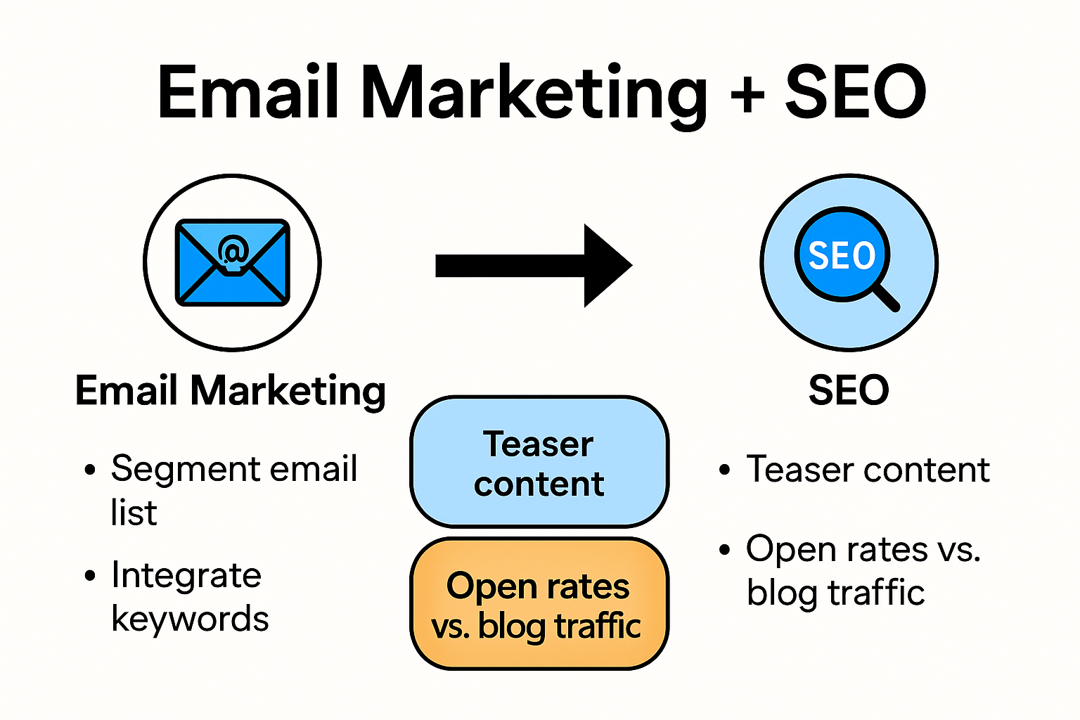 Infographic explaining email marketing and SEO synergy