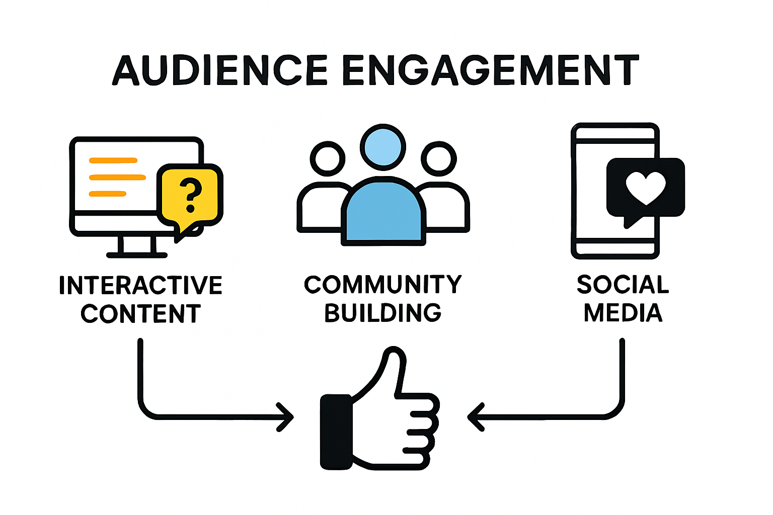 Infographic showing digital marketing audience engagement strategies