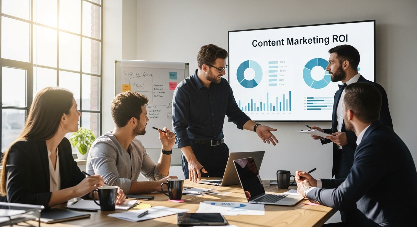 content marketing ROI meeting