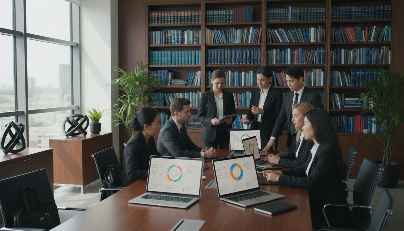 7 migliori strumenti di gestione progetti per studi legali nel 2026, scena professionale in uno studio legale moderno