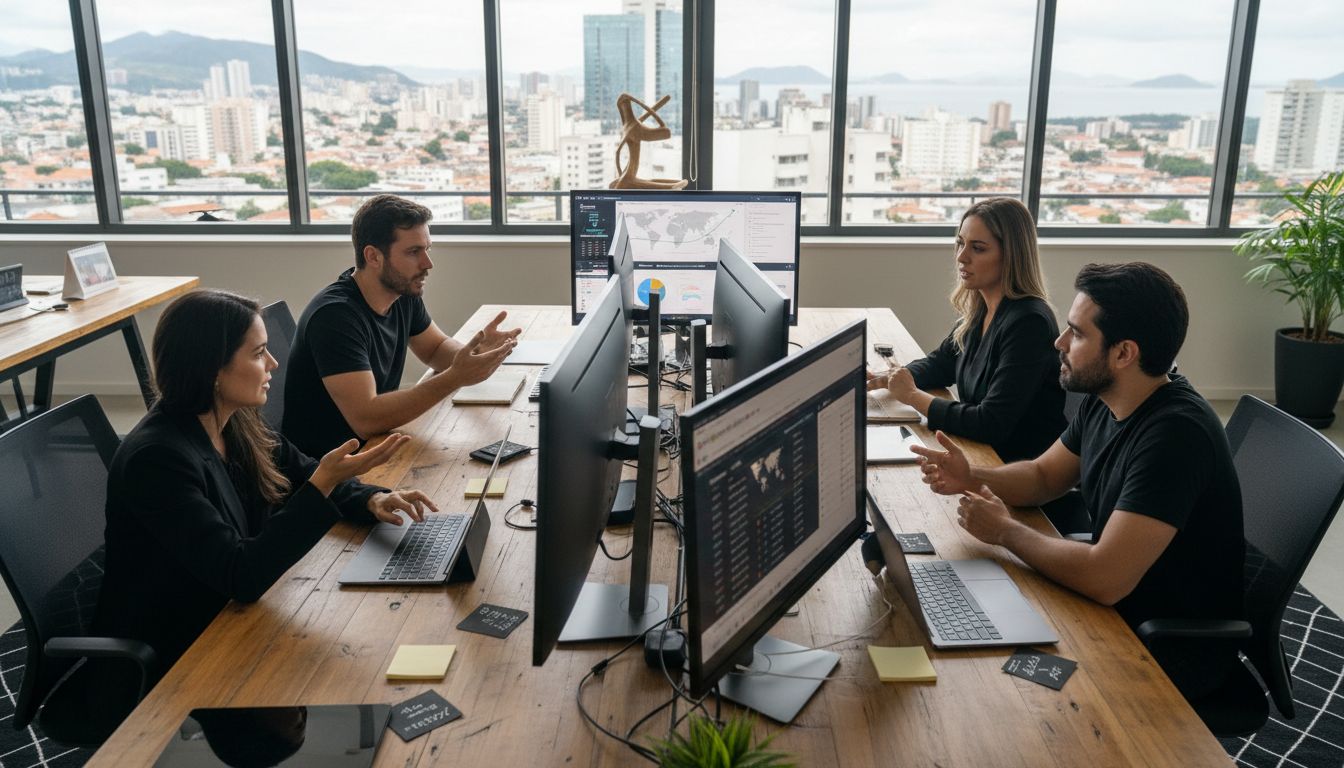 SEO experts working in São Gonçalo digital agency office