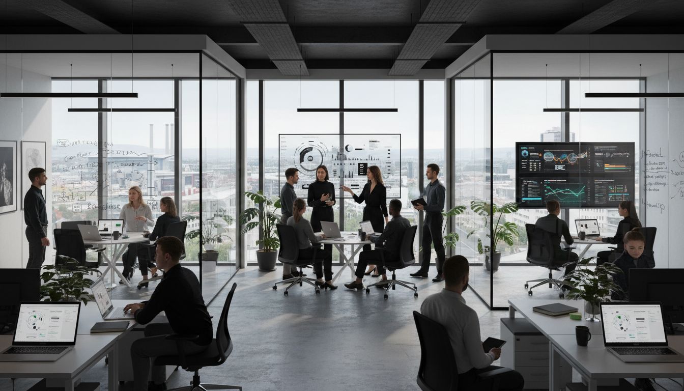 Modern marketing agency team in Bochum office