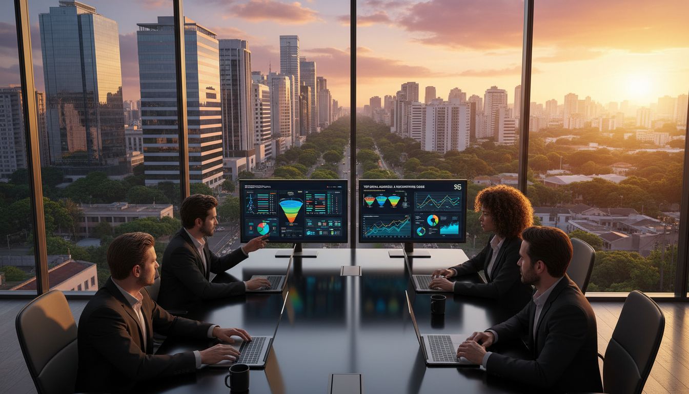 São Gonçalo cityscape with digital marketing agency setting